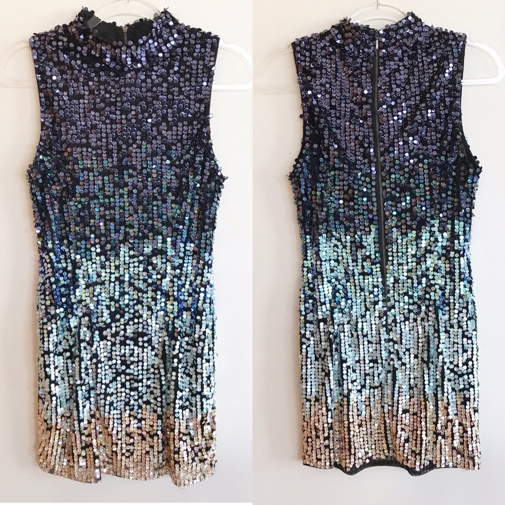 French Connection 5-toned sequin mini dress